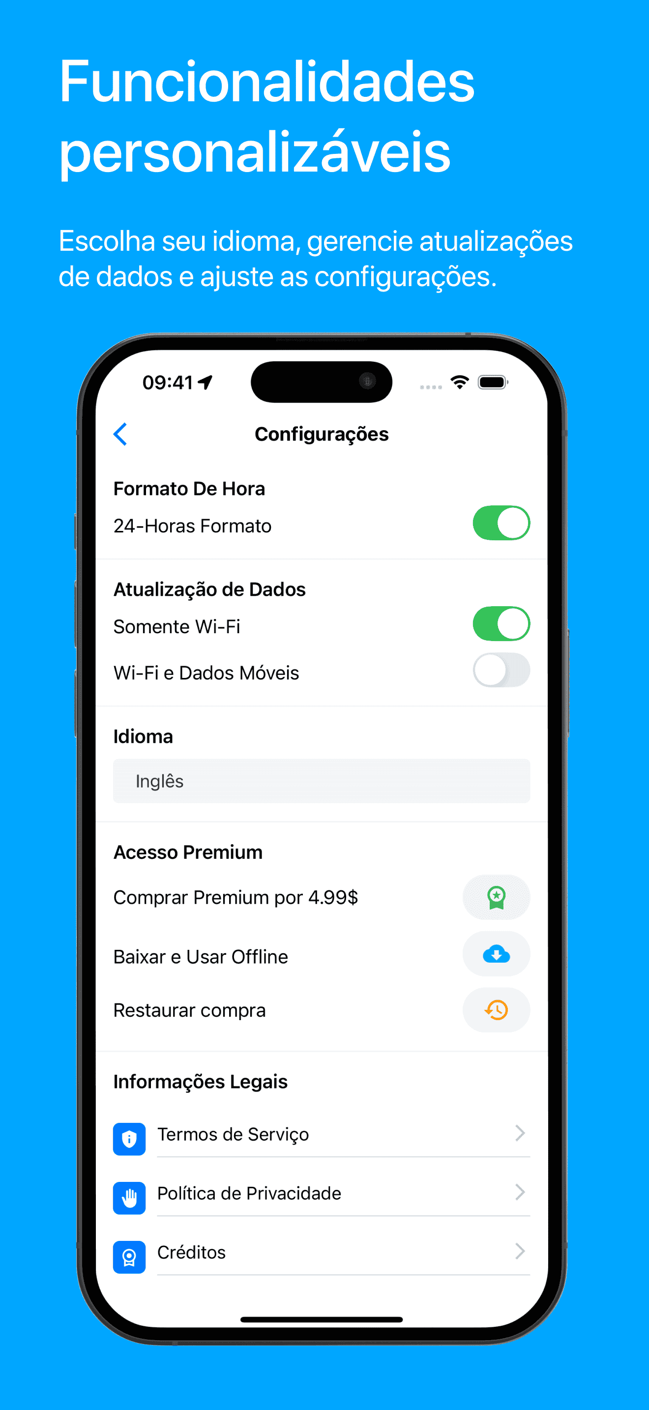 Visit Baku settingsPage Screenshot