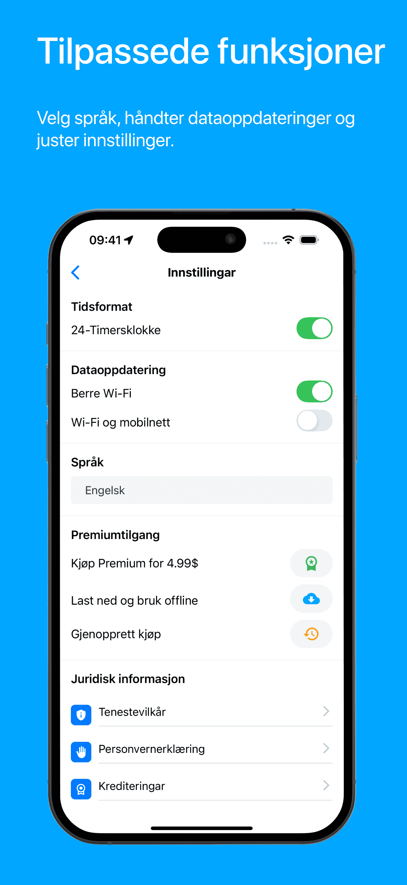 Visit Baku settingsPage Screenshot